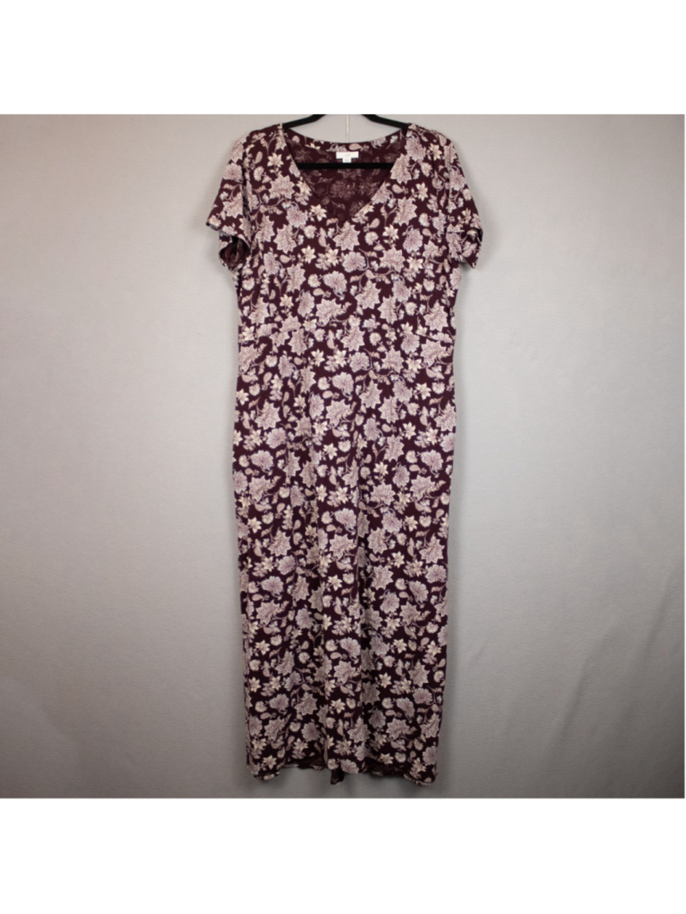 J. Jill burgundy floral maxi dress-LT